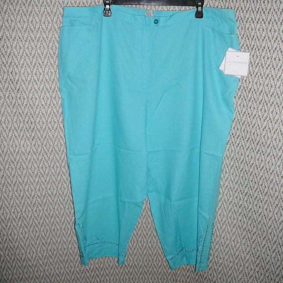 Sag Harbor Capri Cropped Pants 24W NWT Embellished - Picture 9 of 12
